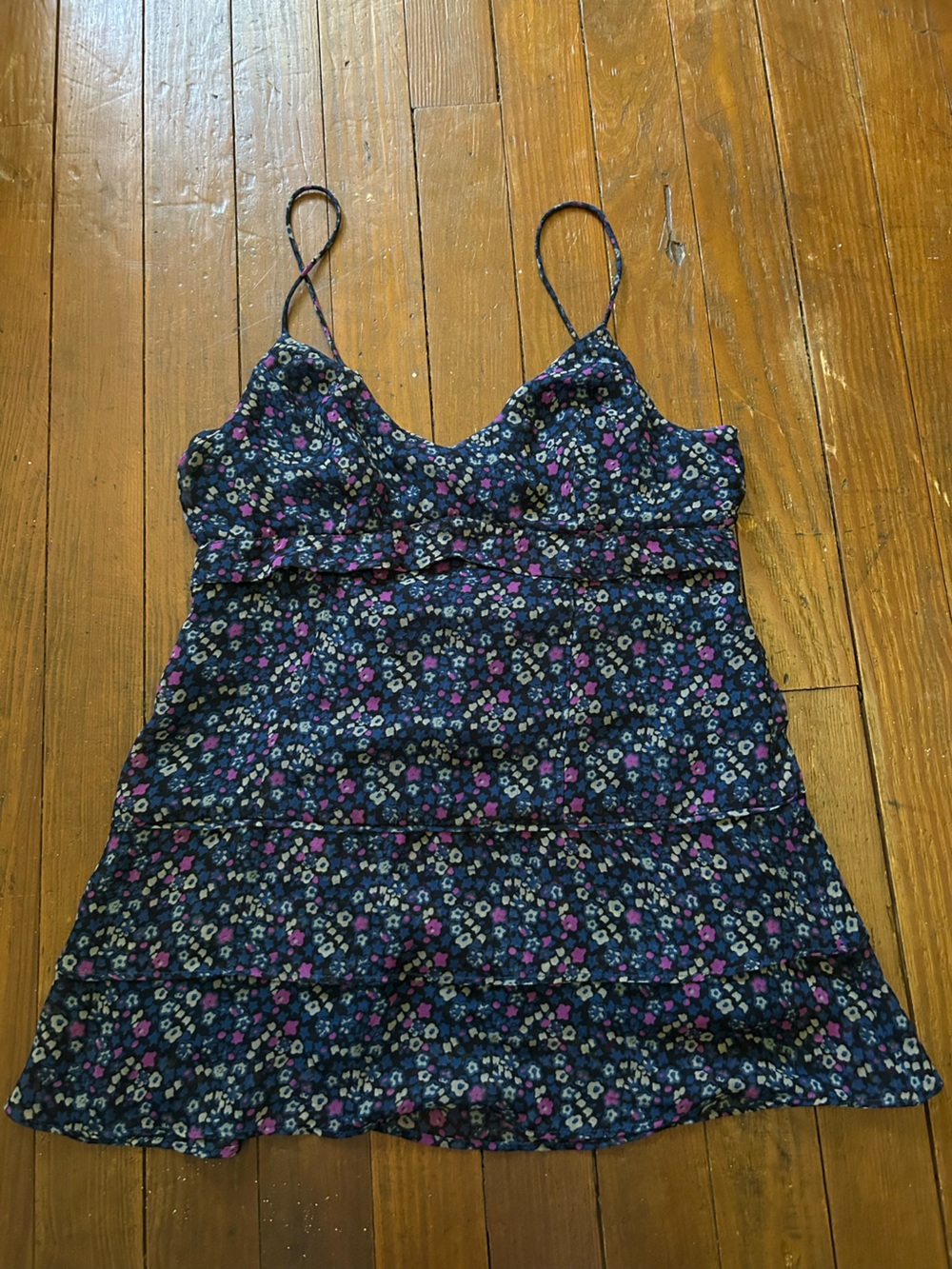 American Eagle Outfitters Vintage Navy Smocked Waist Top